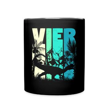 Dilophosaurus 4 Jahre Alt Junge 4. Geburtstag - Tasse einfarbig - Schwarz - Vorne