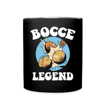 Boulespieler Boulekugel für Bouler Petanque Boule - Tasse einfarbig - Schwarz - Vorne