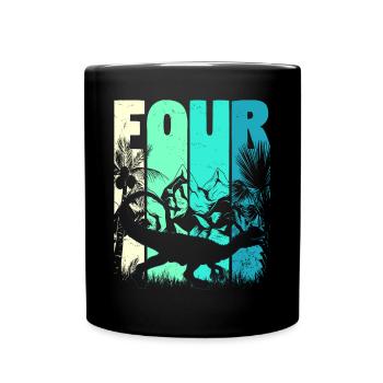 Dilophosaurus 4 ans Garçon 4ème anniversaire - Mug uni - noir - Devant