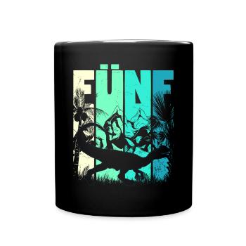 Dilophosaurus 5 Jahre Alt Junge 5. Geburtstag - Tasse einfarbig - Schwarz - Vorne