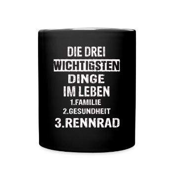 Rennrad - Tasse einfarbig - Schwarz - Vorne