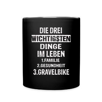 Gravel Bike - Tasse einfarbig - Schwarz - Vorne
