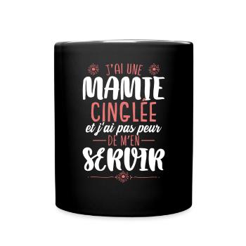 Fête Des Mères Petite Fille Mamie Humour - Mug uni - noir - Devant