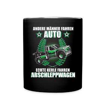 Abschleppwagen Abschlepper Abschleppdienst Fahrer - Tasse einfarbig - Schwarz - Vorne