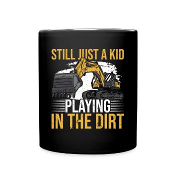 Excavator Digger - Full Colour Mug - black - Front