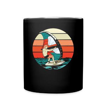 Wingsurfing Man Sunset - Mug uni - noir - Devant