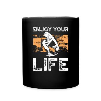 Profitez de votre vie avec le wingsurf - Mug uni - noir - Devant