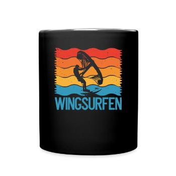 Drapeau coloré du wingsurf - Mug uni - noir - Devant