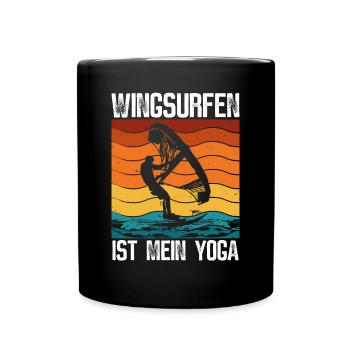 Wingsurfing Mann - Tasse einfarbig - Schwarz - Vorne