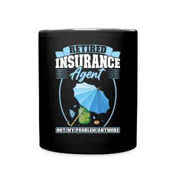 Agent d’assurance à la retraite - Mug uni - noir - Devant