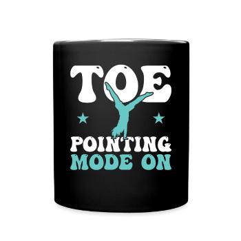 Mode de pointage des orteils activé - Roue de chariot - Mug uni - noir - Devant