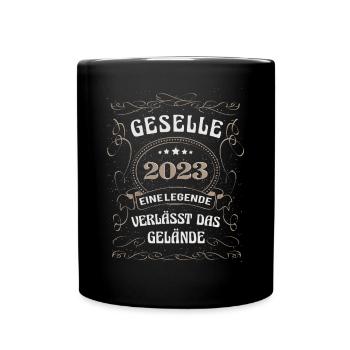 Ausbildung 2023 Abschluss bestanden Gelände Azubi - Tasse einfarbig - Schwarz - Vorne