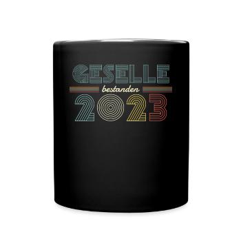 Ausbildung 2023 Abschluss bestanden Vintage Azubi - Tasse einfarbig - Schwarz - Vorne
