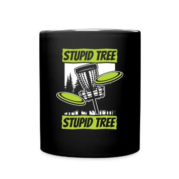Stupid Tree Frisbee Golf Basket Disc Disc Golfer - Full Colour Mug - black - Front