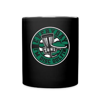 Everyday I'm Disc Golfing Frisbee Golf Basket - Full Colour Mug - black - Front