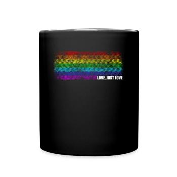 CSD LGBT Regenbogen LGBTQ Herz Pride Love - Tasse einfarbig - Schwarz - Vorne