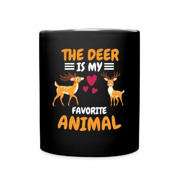 Animal préféré Animal Forest Animal Funny Gift Deer - Mug uni - noir - Devant