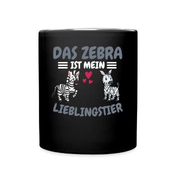 Zoo Tier Lieblingstier Geschenk Lustiges Zebra - Tasse einfarbig - Schwarz - Vorne