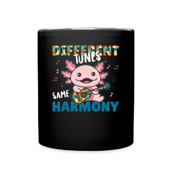 Autism Awareness Month Puzzle Music Axolotl - Full Colour Mug - black - Front
