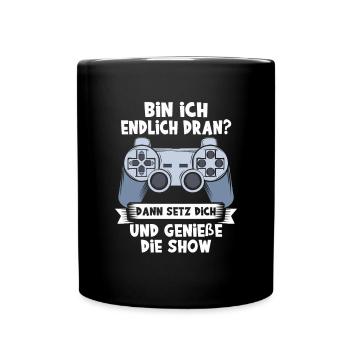 Zocker Geschenk Junge Gamer Controller Zocken - Tasse einfarbig - Schwarz - Vorne