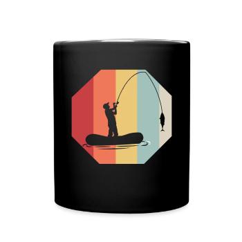 Angeln Fishing Fisher Angelrute Karpfen Rute Fisch - Tasse einfarbig - Schwarz - Vorne
