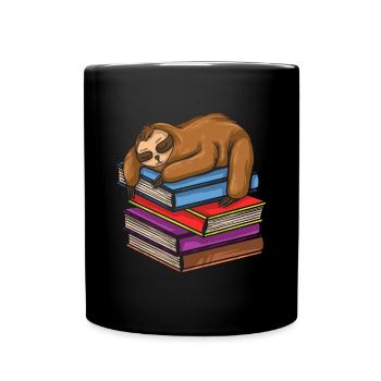 Sloth Tshirt Women Men Lazy Tired Office Humor - Full Colour Mug - black - Front