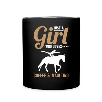 Nur ein Mädchen, das Kaffee und Voltigieren liebt - Tasse einfarbig - Schwarz - Vorne