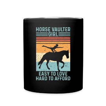 Horse Vaulter Girl Horse Vaulting Retro - Mug uni - noir - Devant