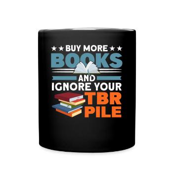 Book lover design with books for literature - Full Colour Mug - black - Front