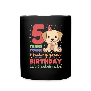 Labrador pour les enfants de 5 ans - Mug uni - noir - Devant