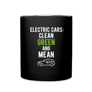 Electric vehicle electric cars clean green - Full Colour Mug - black - Front