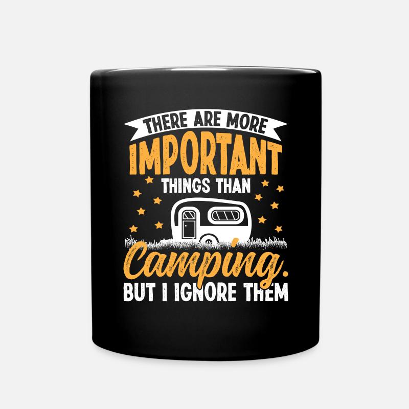 Important Outdoor Camping Design - Tasse einfarbig - Schwarz