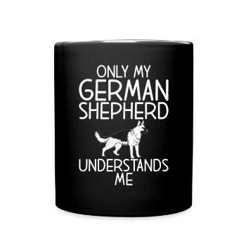 Deutscher Schäferhund Geschenke - Tasse einfarbig - Schwarz - Vorne