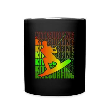 Kitesurfen Kite Surfer Kitesurfen Kitesurfing - Full Colour Mug - black - Front