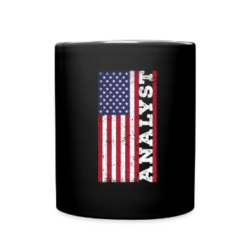 Patriotischer Analyst Amerikanische USA - Tasse einfarbig - Schwarz - Vorne