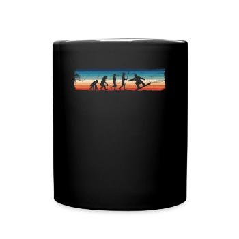 Retro Snowboard Evolution - Lustiges - Tasse einfarbig - Schwarz - Vorne