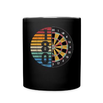 Retro dartboard Dartboard 180 for darts players - Full Colour Mug - black - Front