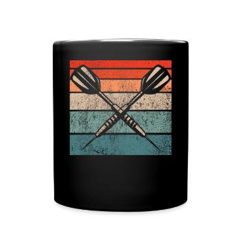 Retro dartboard Dartboard 180 for darts players - Full Colour Mug - black - Front