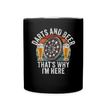 Retro dartboard Dartboard 180 for darts players - Full Colour Mug - black - Front