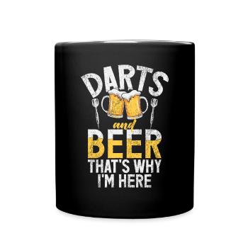 Jeu de fléchettes rétro Dartboard 180 pour les joueurs de fléchettes - Mug uni - noir - Devant