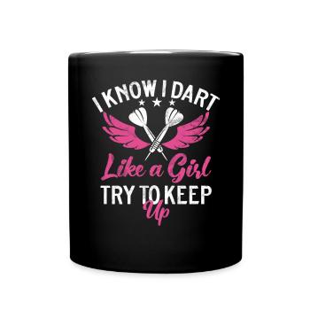 Retro dartboard Dartboard 180 for darts players - Full Colour Mug - black - Front