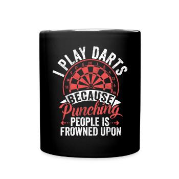 Jeu de fléchettes rétro Dartboard 180 pour les joueurs de fléchettes - Mug uni - noir - Devant
