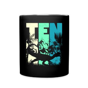 Dilophosaurus 10 ans garçon 10e anniversaire - Mug uni - noir - Devant