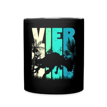 Pachycephalosaurus 4 Jahre Alt Junge 4. Geburtstag - Tasse einfarbig - Schwarz - Vorne