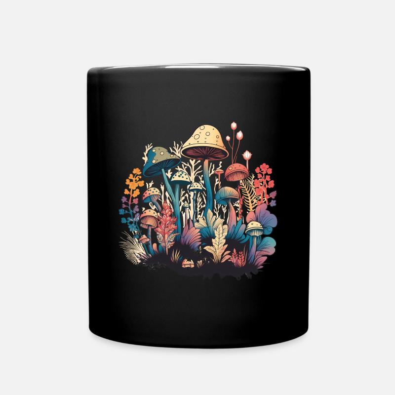 Farmcore Cottagecore Mushrooms - Tasse einfarbig - Schwarz