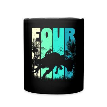 Pachycephalosaurus 4 Jahre Alt Junge 4. Geburtstag - Tasse einfarbig - Schwarz - Vorne