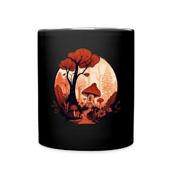 Pilze - Tasse einfarbig - Schwarz - Vorne