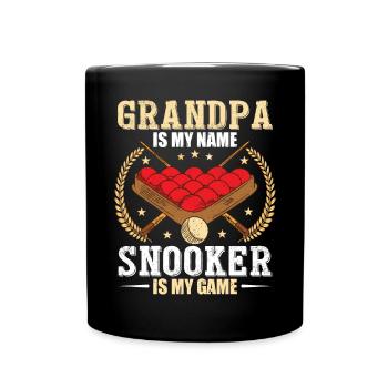 Father's Day Grandpa Is My Name Snooker Is My Game - Full Colour Mug - black - Front