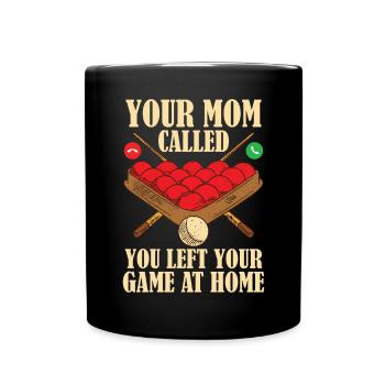 Cue Stick Snookerspieler Humor - Tasse einfarbig - Schwarz - Vorne