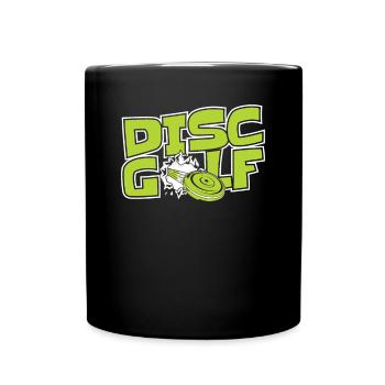Disc Golf Disc Golfer Frisbee Golf Basket Disc - Full Colour Mug - black - Front